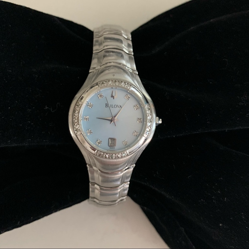 Bulova Stainless Steel Watch w/Diamonds 💎
